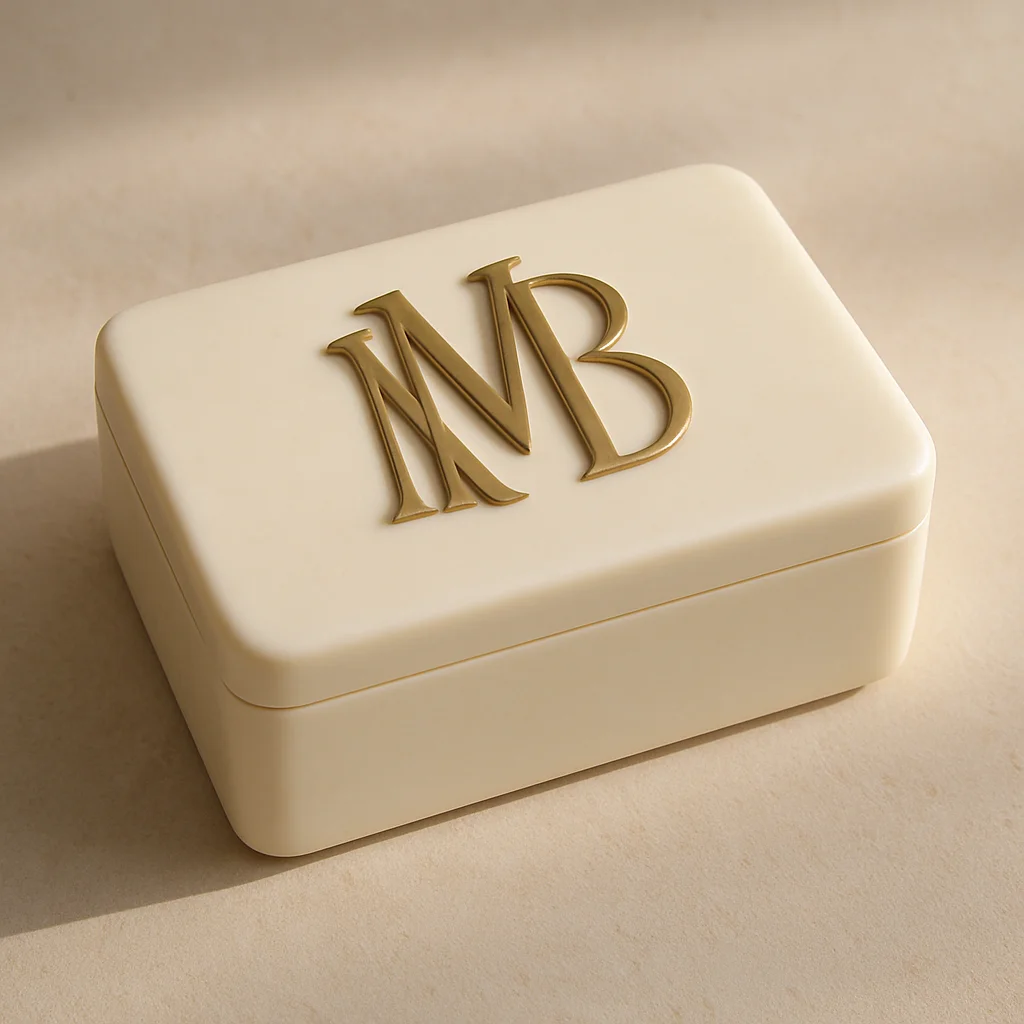 Monogrammed Brass & Resin Box