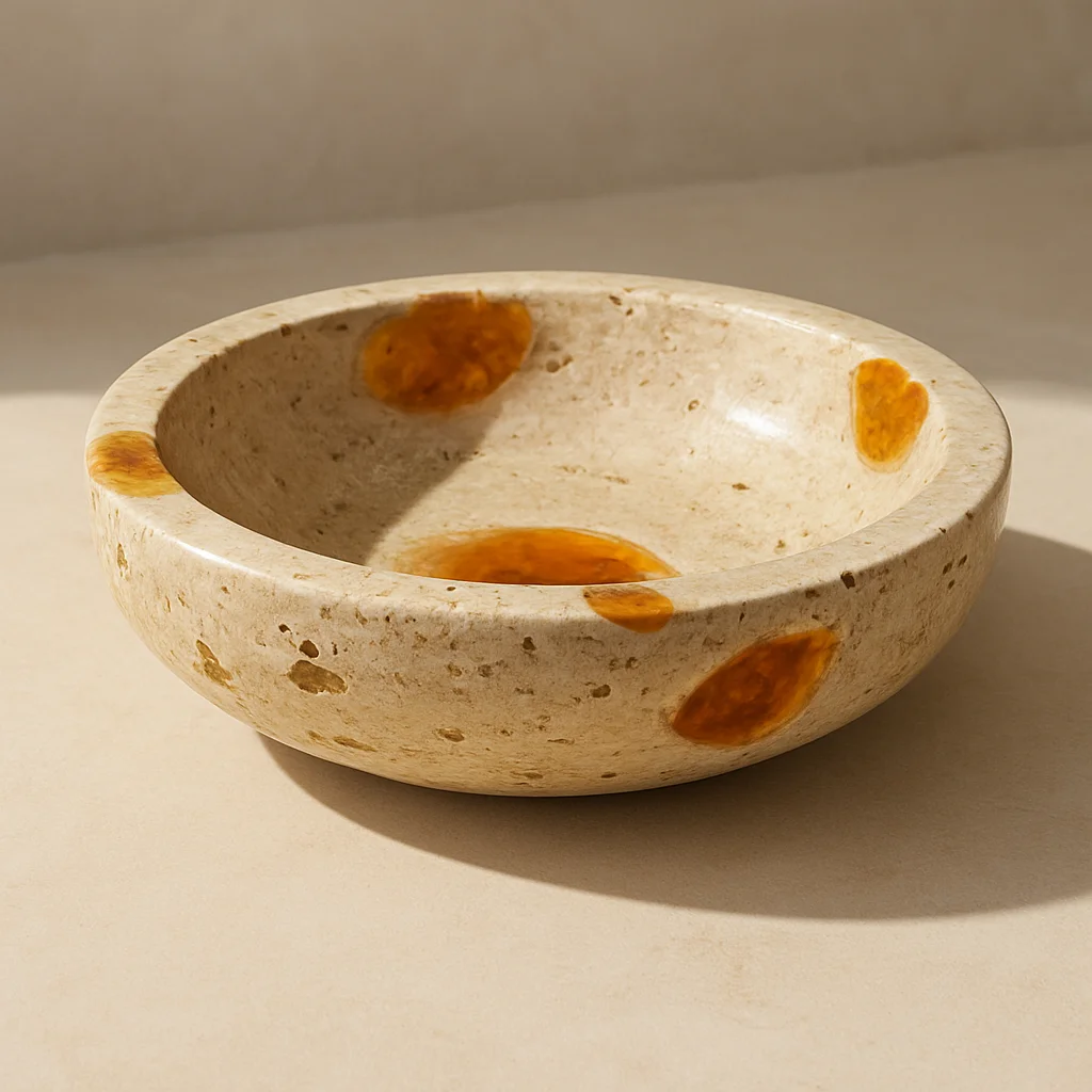 Opulence Travertine & Resin Bowl